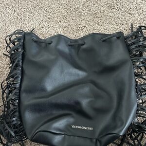Victoria's Secret Black Fringe Shoulder Bag